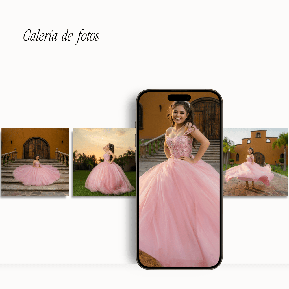 Galería de imágenes de la pareja presentada en una invitación digital de boda