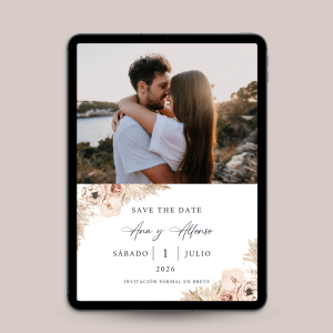 Save the Date de Boda Pampas