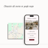 Imagen que muestra ubicacion en google maps de una invitacion digital con fotos color burdeos