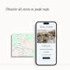 Imagen que muestra ubicacion en google maps de una invitacion digital con fotos color azul